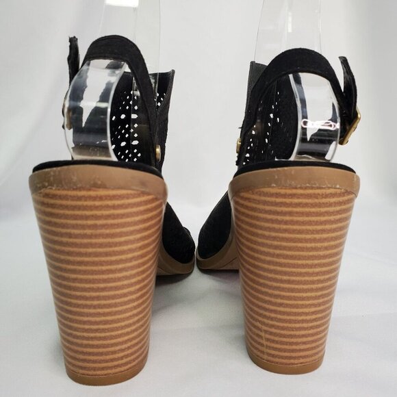 Black Suede Dolce Vita Booties Sandals Size 7 - Picture 4 of 5